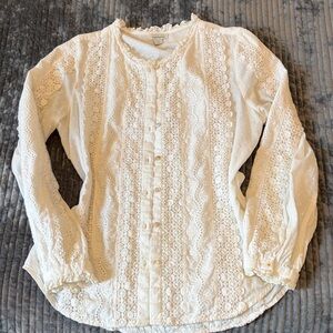 Sundance Cream Lace Button-Up Blouse Gorgeous! Medium
